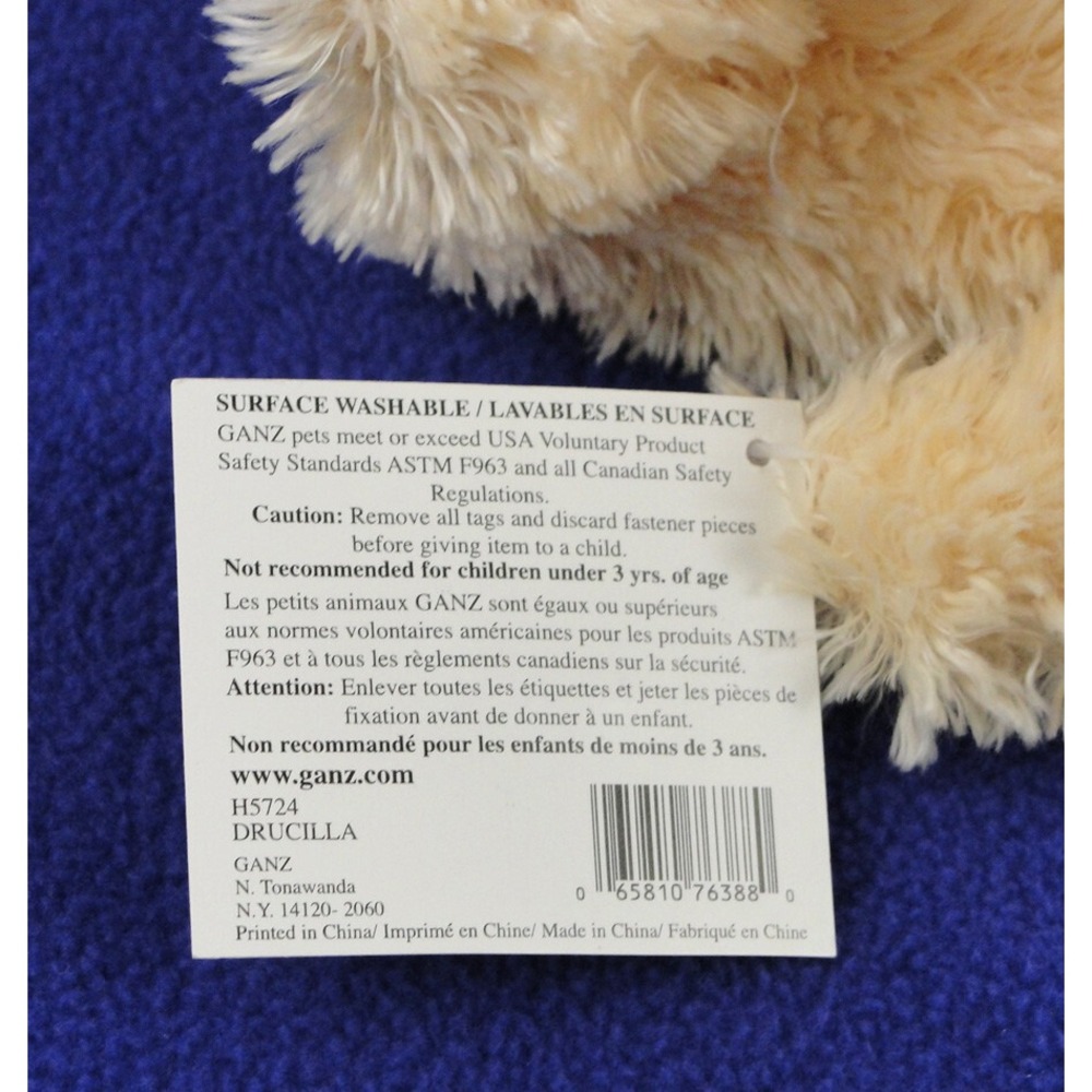 RARE Ganz Drucilla Girl Bear Plush Tan Pink Pill Hat Roses Bow Stuffed Animal - Picture 6 of 8
